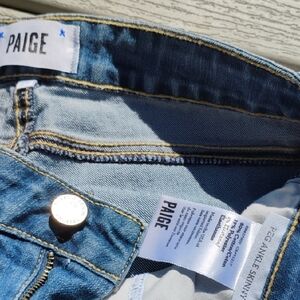 PAIGE Womens Light Blue Skinny Jeans Crop Style Low Fly
